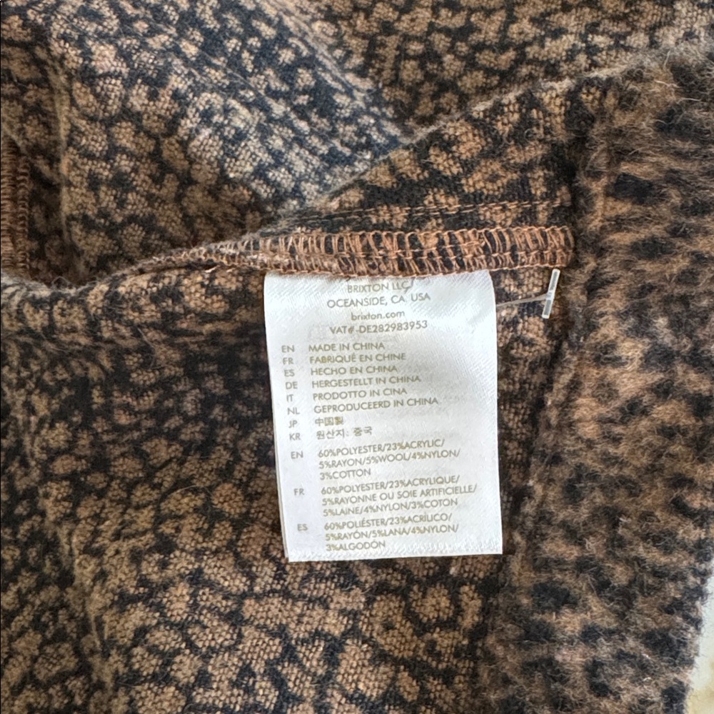 Brixton Brown Teddy Jacket Plush Comfort - Picture 3 of 4